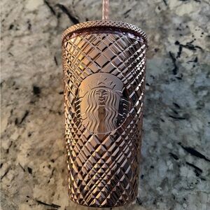 STARBUCKS 24 OZ ROSE GOLD TUMBLER